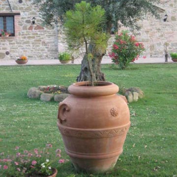 Pots in a garden